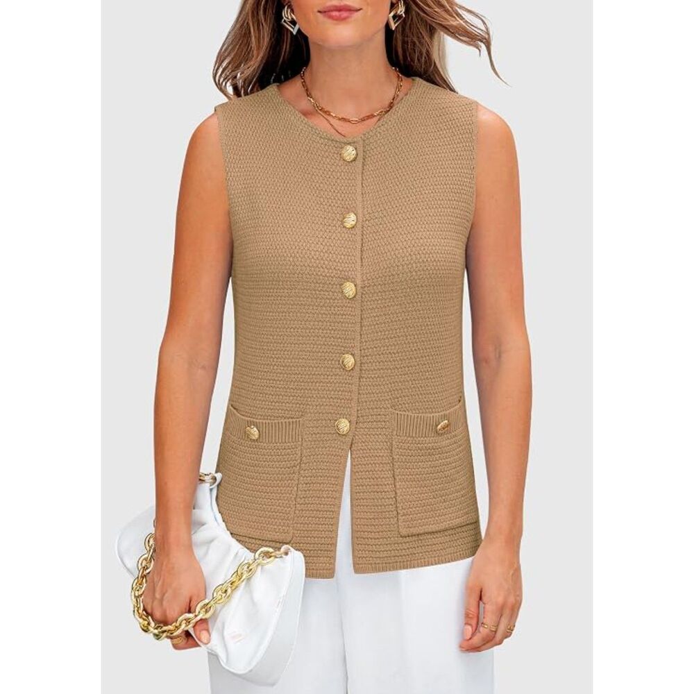 Brand new Prettygarden Women's Khaki Gilet - Picture 5 of 7